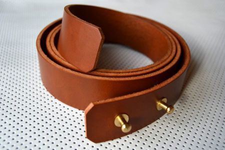 Ceinture en cuir de vachette à tannage végétal